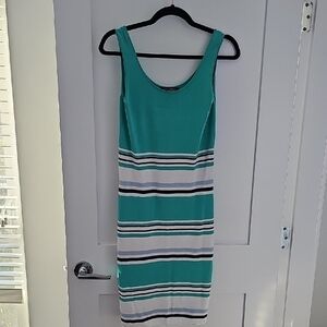 Tommy Bahama Teal and White Striped Dress Size XS